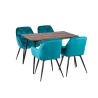 Stół MELTON 120/160 + 4 krzesła ZIDANE turkusowy