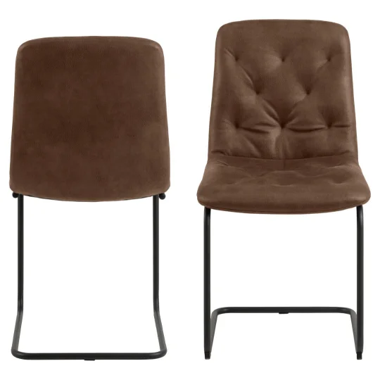 Krzesło tapicerowane HOBBS brązowe - Zdjęcie 3