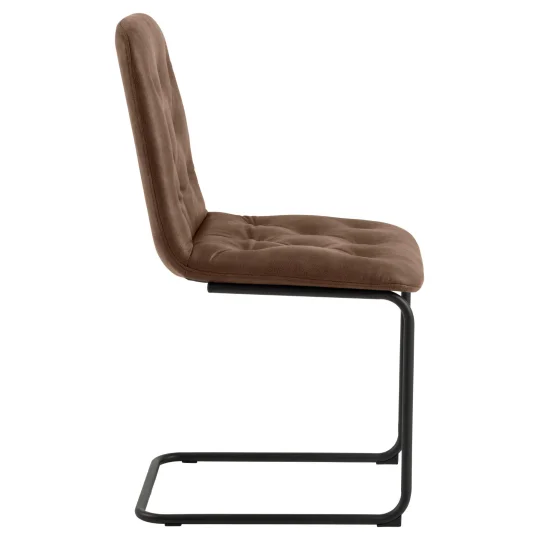 Krzesło tapicerowane HOBBS brązowe - Zdjęcie 4
