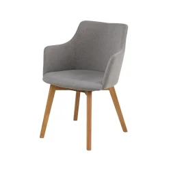 Krzesło tapicerowane SAVINA szare - nogi drewniane