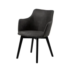 Krzesło tapicerowane SAVINA antracytowe - nogi czarne