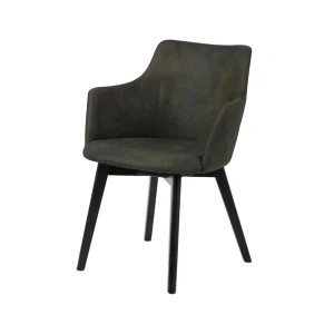 Krzesło tapicerowane SAVINA ciemnozielone - nogi czarne