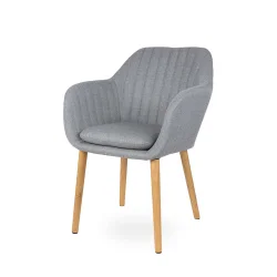 Krzesło tapicerowane IAN jasnoszare - nogi drewniane