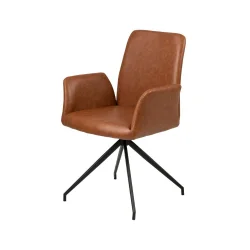 Krzesło z ekoskóry SIERRA brązowe