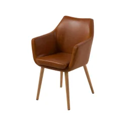 Krzesło z ekoskóry HAZEL brązowe