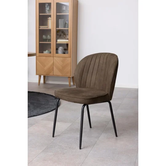 Krzesło tapicerowane GEMINI brązowe - Zdjęcie 10