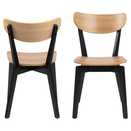 Krzesło drewniane SOREN drewniany/czarny - Zdjęcie 3