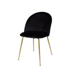 Krzesło tapicerowane NASH czarne - nogi złote