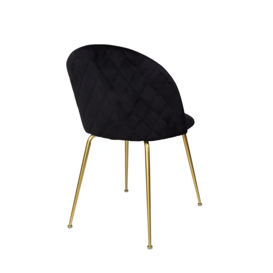Krzesło tapicerowane NASH czarne - nogi złote - Zdjęcie 2