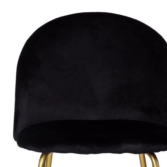 Krzesło tapicerowane NASH czarne - nogi złote - Zdjęcie 6
