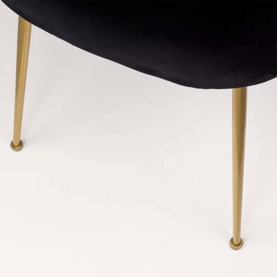 Krzesło tapicerowane NASH czarne - nogi złote - Zdjęcie 8