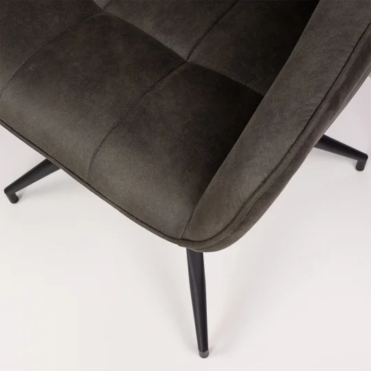 Obrotowe krzesło tapicerowane NOLAN antracytowe - Zdjęcie 5