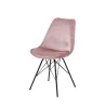 Krzesło tapicerowane LUKE różowe - nogi czarne