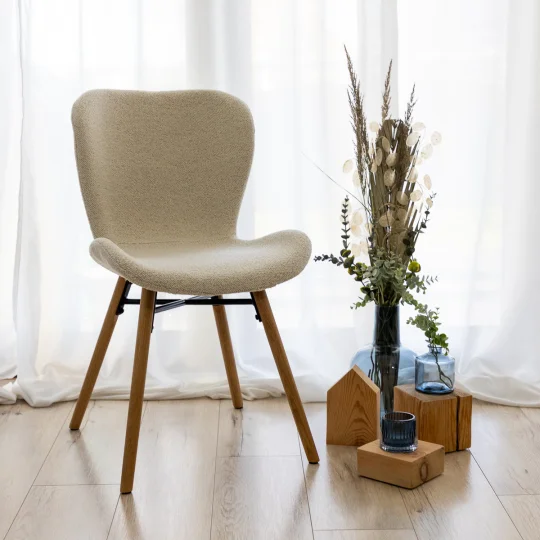 Krzesło tapicerowane EVA ecru - Zdjęcie 6