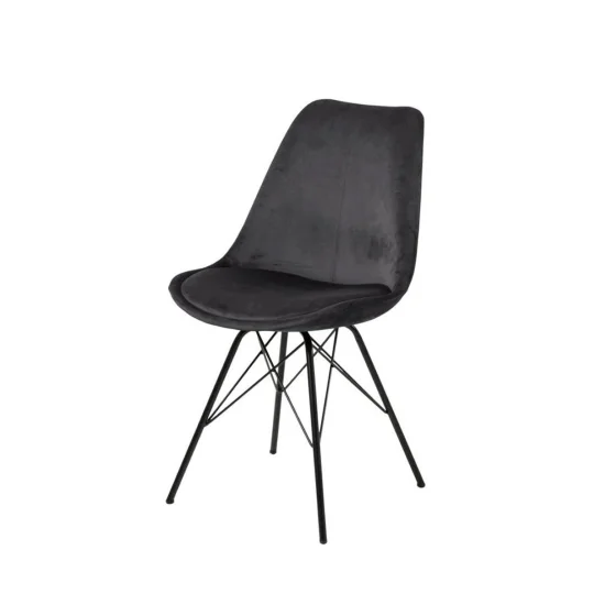 Krzesło tapicerowane LUKE antracytowe - nogi czarne