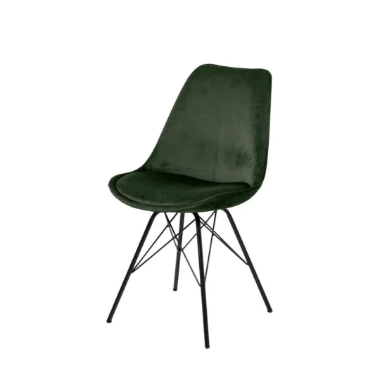 Krzesło tapicerowane LUKE ciemnozielone - nogi czarne