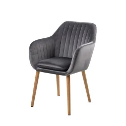 Krzesło tapicerowane IAN ciemnoszare - nogi drewniane