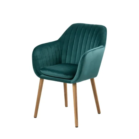Krzesło tapicerowane IAN zielone - nogi drewniane
