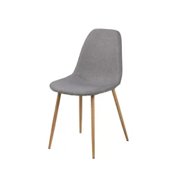 Krzesło tapicerowane GIRONA jasnoszare - nogi drewniane
