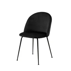 Krzesło tapicerowane NASH czarne - nogi czarne