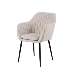 Krzesło tapicerowane IAN ecru - nogi czarne