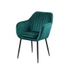 Krzesło tapicerowane IAN zielone - nogi czarne