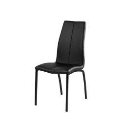 Krzesło z ekoskóry CARMEN czarne - czarne nogi