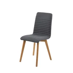 Krzesło tapicerowane KAI ciemnoszare - drewniane nogi