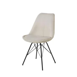 Krzesło tapicerowane LUKE ecru - nogi czarne