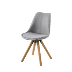 Krzesło tapicerowane NICO jasnoszare - nogi drewniane
