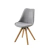 Krzesło tapicerowane NICO jasnoszare - nogi drewniane