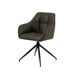 Obrotowe krzesło tapicerowane NOLAN ciemnozielone