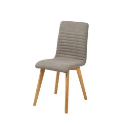 Krzesło tapicerowane KAI szare - drewniane nogi