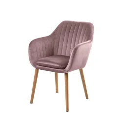 Krzesło tapicerowane IAN różowe - nogi drewniane