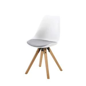 Krzesło NICO białe/szare - nogi drewniane