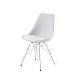 Krzesło z ekoskóry LUKE białe - nogi białe