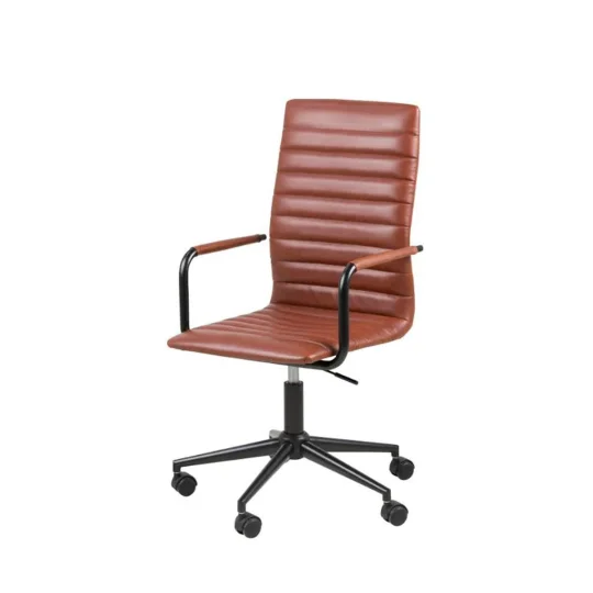 Krzesło biurowe z ekoskóry IRIDA brązowe