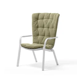 Fotel FOLIO bianco/biały + poducha zielona