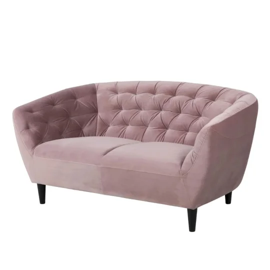 Sofa dwuosobowa tapicerowana BRAD różowa