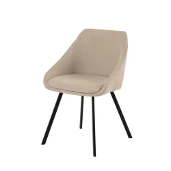 Krzesło tapicerowane CHLOE beżowe - nogi czarne
