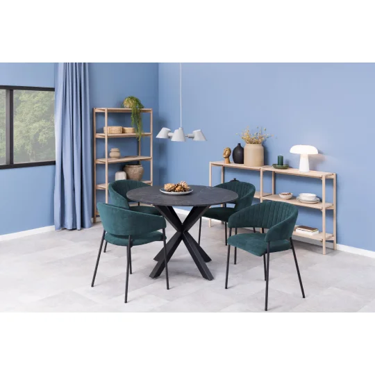 Krzesło tapicerowane LARA niebieskie - Zdjęcie 6