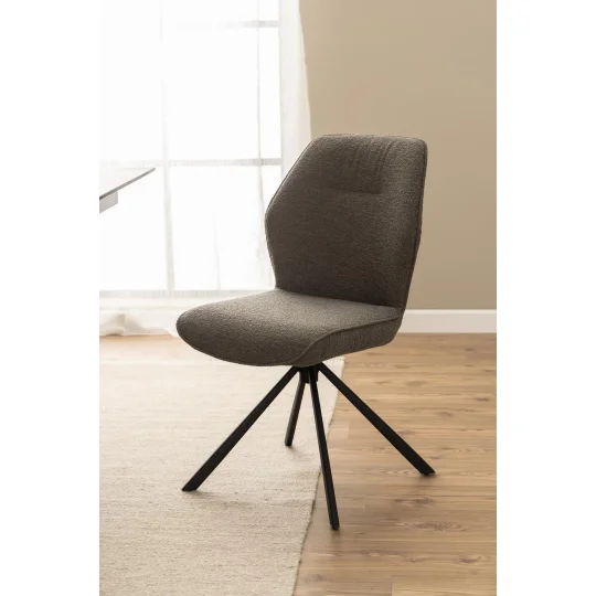 Krzesło tapicerowane LIVIA jasnobrązowe - Zdjęcie 7