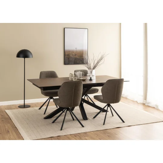 Krzesło tapicerowane LIVIA jasnobrązowe - Zdjęcie 6
