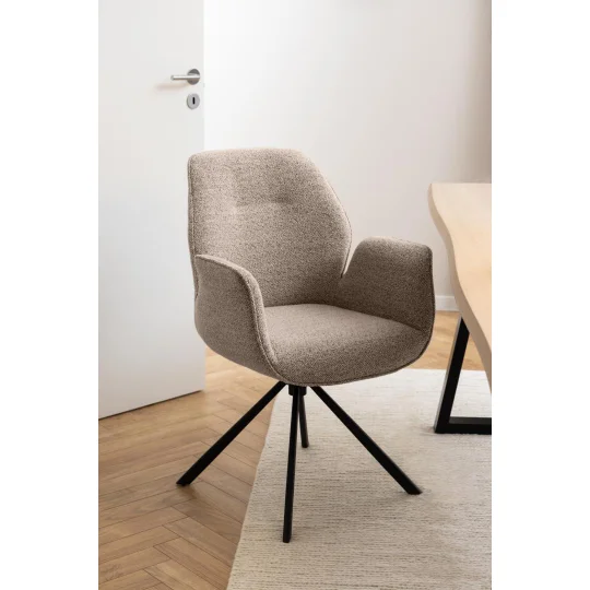 Krzesło tapicerowane ALENA jasnobrązowe - Zdjęcie 7