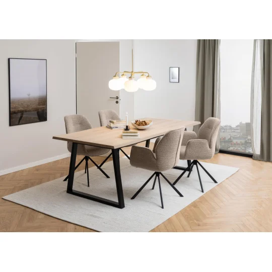 Krzesło tapicerowane ALENA jasnobrązowe - Zdjęcie 6