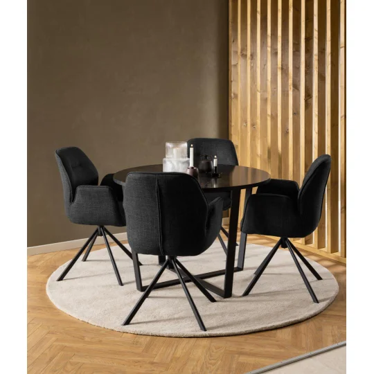 Krzesło tapicerowane ALENA ciemnoszare - Zdjęcie 6