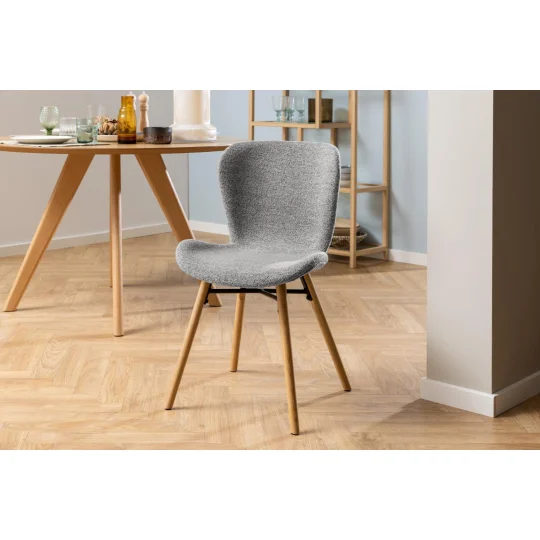 Krzesło tapicerowane EVA szare - nogi drewniane - Zdjęcie 6