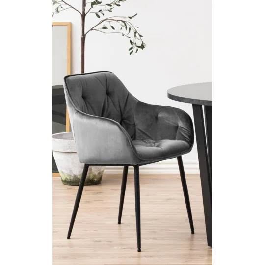 Krzesło tapicerowane LEO szare - Zdjęcie 6