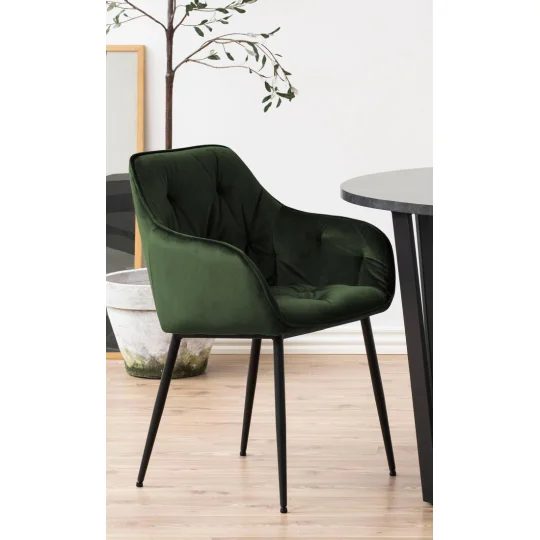 Krzesło tapicerowane LEO zielone - Zdjęcie 7