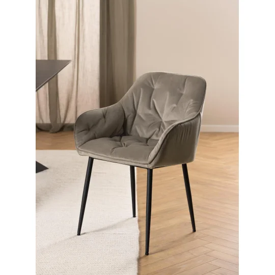 Krzesło tapicerowane MAX jasnobrązowe - Zdjęcie 7